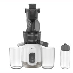 Storcator de fructe si legume Tefal Ultra Juice ZC600138, tehnologie presare la rece, functie automata EasyClean, functie preparare inghetata, recipient portabil Negru/Gri