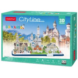 Puzzle 3D Cubic Fun - City Line, Bavaria, 178 piese