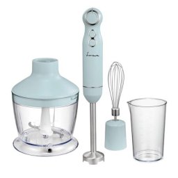Mixer vertical Fram FHBL-RAC1200BL, 1200W, viteza variabila, functie Turbo, accesorii: tocator, tel, cana de mixat, picior blender din inox, motor DC, capacitate tocator: 500 ml, capacitate cana de mixare: 600 ml, buton ON/OFF, Bleu