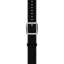 Withings Polyethylene terephthalate Wristband 18mm w Silver buckle for Scanwatch 38mm, Steel HR 36mm, Withings Move, Move ECG, Steel - Black & White