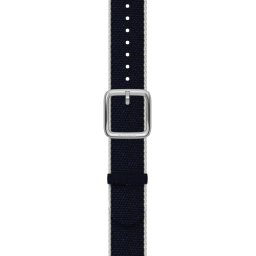 Withings Polyethylene terephthalate Wristband 18mm w Silver buckle for Scanwatch 38mm, Steel HR 36mm, Withings Move, Move ECG, Steel - Blue & White