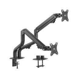 SUPORT de birou Gembird MA-DA2-03, mobil, pt 2 TV-monitor plat, diag. 17-35", mobil, max 2×10 kg,