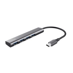 Hub USB Trust Ozo USB-C la 4x USB-A 3.2 Gen1, 4 porturi USB-A, USB 3.2 Gen 1, Gri