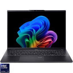 Laptop Acer Swift 16 AI OLED SF16-51-54HU, Procesor Intel® Core™ Ultra 5 226V, Display 16" WQXGA+ (2880 x 1800), OLED, 120Hz, Memorie RAM 16GB LPDDR5X, Capacitate 1TB SSD, Placa video integrata Intel® Arc™ Graphics 130V, Windows 11 Home, Ice Black (