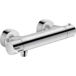 Baterie dus Duravit B.2 B24220000010, aparenta, termostat, monocomanda, cartus ceramic, Crom