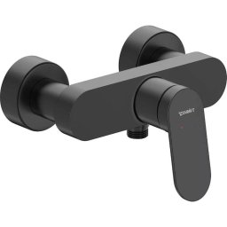 Baterie dus Duravit Wave WA4230000046, aparenta, monocomanda, cartus ceramic, Negru mat