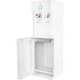 Dozator de apa cu incarcare superioara Midea, capacitate dozare >1.2L/min, rezervor apa rece 2L, rezervor apa calda 0.8L, putere incalzire 420W, putere racire 100W, spatiu de depozitare 35L, bidoane compatibile 11/15/19 litri, Alb