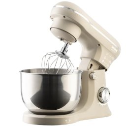 Robot de bucatarie mixer planetar VIVAX RM-41500S, 1500W, 10 viteze + Turbo Pulse, doua boluri inox 5L + 4L, tel pentru frisca, tel pentru creme, carlig pentru aluat, capac anti-stropire cu orificiu alimentare, inox si plastic, Bej