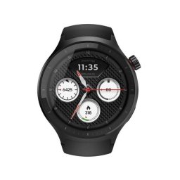 Smartwatch Motorola Moto Watch 200, 1.43 inch OLED, 4GB Flash, GPS, IP68, Carcasa Aluminiu/Otel Inoxidabil, Curea Silicon (Negru)