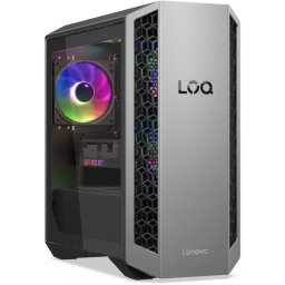 Sistem Desktop PC Gaming Lenovo LOQ Tower 26ADR10, procesor AMD Ryzen™ 7 8745HX pana la 5.1GHz, 32GB DDR5, 1TB SSD, NVIDIA® GeForce RTX™ 5060 Ti 16GB GDDR7, No OS, Gri/Negru