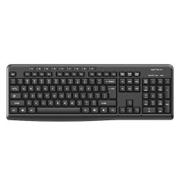 Tastatura wireless Seriou SRXK-SKB706W, 104 taste + 9 taste rapide, ABS, switch Huntersun, USB, Negru