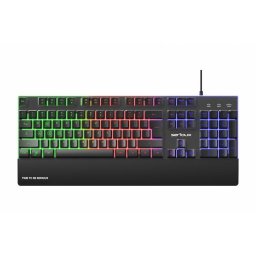Tastatura gaming cu fir iluminata Serioux Nexor, interfata USB, 104 taste, material ABS, Negru