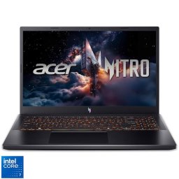 Laptop Gaming Acer Nitro V 15 ANV15-52-744X, Procesor Intel® Core™ 7 240H, Display 15.6" FullHD IPS 165Hz, RAM 16GB DDR5, 512 GB SSD, Placa video NVIDIA® GeForce RTX™ 4050, NO OS, Negru