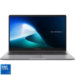 Laptop ASUS ExpertBook P1 P1503CVA, Procesor Intel® Core™ 5 210H, Display 15.6'' Full HD, IPS Wide view, 16GB DDR5 RAM, 512GB SSD, Placa grafica Intel® Graphics, No OS, Misty Grey