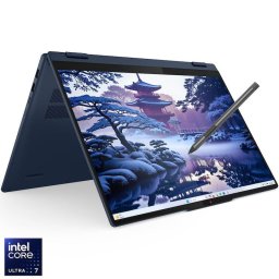 Laptop Lenovo IdeaPad 5 2-in-1 16IAL10, procesor Intel Core™ Ultra 7 255H pana la 5.1GHz, 16 inch, WUXGA, IPS, Touch, 16GB DDR5 RAM, 1TB SSD, Intel® Arc™ 140T GPU, No OS, Albastru inchis