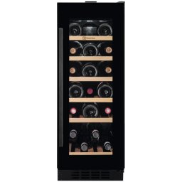 Racitor de vinuri incorporabil Electrolux EWS4020B5B, capacitate 20 sticle, raft lemn, control electronic, usa reversibila, clasa energetica G, Inaltime 82 cm, Sticla neagra