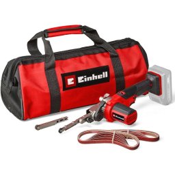 Masina de slefuit pe acumulator Einhell Expert TE-BF 18 Li-solo, 18 V, 250 - 1700 RPM, 40x457 mm dimensiune slefuire, geanta transport, 12 hartii de slefuit (P60, P80, P120), fara acumulator/incarcator