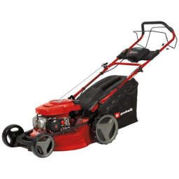Masina de tuns iarba/gazon pe benzina Einhell GC-PM 51/3 S HW-E Li, putere 2.7 KW, 170 CC, 4 timpi , latime taiere 51 cm, inaltime taiere 30 - 80 mm, 6 trepte de inaltime, sac 70 L, pornire cu sfoara/electrica, include acumulator 2.0 Ah + incarcator