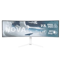Monitor Gaming VA LED Arozzi 49" AZ-NO-49TUW165-FST, DQHD (5120 x 1440), HDMI, DisplayPort, Ecran curbat, 165 Hz, 4 ms, Alb