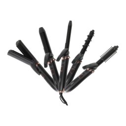 Set Stylizare Par 5 In 1, Adler, AD 2028, Invelis Ceramic, Placa De Intins, Ondulator, Crimper, Protectie Supraincalzire, Cablu Rotativ 180cm, Coafuri Diverse, Maner Ergonomic, Ideal Pentru Calatorii, 30x10x6cm, Negru