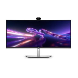 Monitor IPS LED Dell 34.1" P3426WEV, UW-QHD (3440 x 1440), HDMI, DisplayPort, Ecran curbat, Camera Web, 100 Hz, 5 ms, Negru/Argintiu