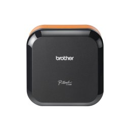 Imprimanta mobila de etichete Brother PT-E720BT, USB/Bluetooth, pentru banda de 24 mm latime, Negru-Portocaliu