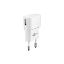 Incarcator telefon Goobay 44948, 5W, 5V, 1A, USB 2.0, design subtire, Alb