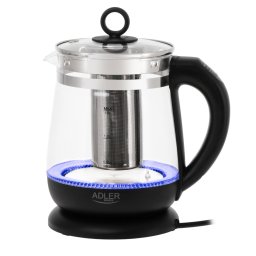 Fierbator din sticla cu infuzor pentru ceai 1,5 L Adler AD 1299, 2200W, Negru