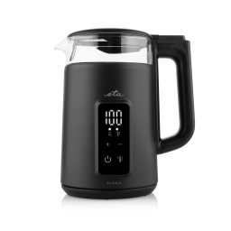 Fierbator Electric Eta Elena ETA959590000, 1.7 L, 2200 W, Baza rotativa 360°, Negru-Sticla