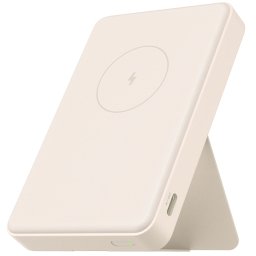Acumulator extern Xiaomi Magnetic, 6.000mAh, 15W, Incarcare Wireless Magnetica, Incarcare Multipla, MagSafe, Li-ion, Crem
