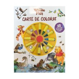 Disney: Winnie de Plus. Carte de colorat. 12 creioane mici pentru maini de pitici