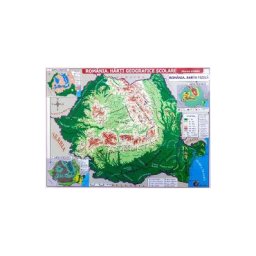 Romania. Harta fizica + Harta repartitiei oraselor