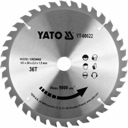 Disc circular pentru taiat lemn,185 x 36Tx 20 mm