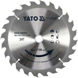Disc circular pentru lemn 190 x 20 x 2.2 mm YT-60634