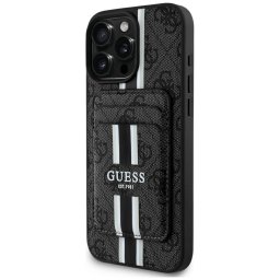 Husa Guess Cardslot 4G Stripes MagSafe (GUBPHCP16XP4RPSK) - Husă portofel - compatibil cu Apple iPhone 16 Pro Max - MagSafe, Suport carduri - culoare Negru