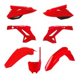 Kit plastice POLISPORT Rosu pentru HONDA CR 125 R 2002-2007, HONDA CR 250 R 2002-2007