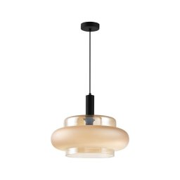 Lustră suspendată BRIZI pe cablu 1xE27/40W/230V bej/fumuriu