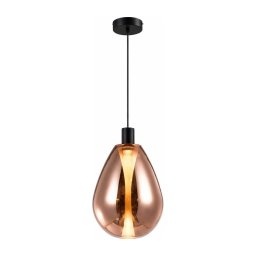 Lustră pe cablu DENSO 1xGU10/10W/230V Ø 30 cm cupru/negru