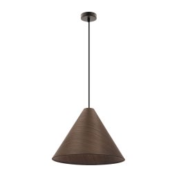Lustră suspendată pe cablu CONO 1xE27/40W/230V, finisaj furnir mahon