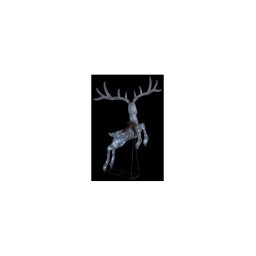 Decoratiune ren zburator de Craciun 120 LED alb rece argintiu