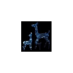 Decoratiune familie de reni de Craciun 160 LED alb rece