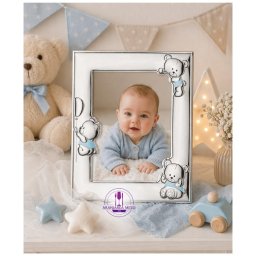 Rama foto Argint "Bebe" 13x18 cm - Ursuleti Balon Albastru