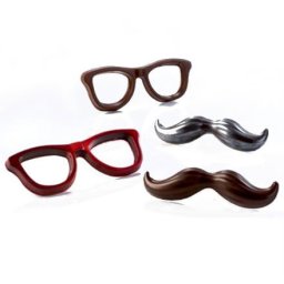 Ochelari si Mustata 3D - Kit Matrite Plastic 8 Subiecte Ciocolata