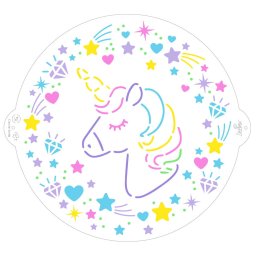 Sablon Plastic Decor Top, Model Unicorn, O 25 cm