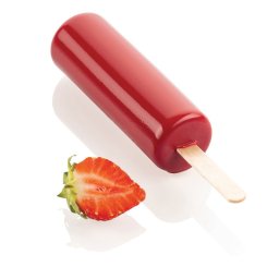 Forma Silicon pentru Inghetata si Desert pe Bat GEL16 3D, 2 forme x 8 cavitati O 3.2 x H 9.7 cm, 75 ml, 50 bastonase