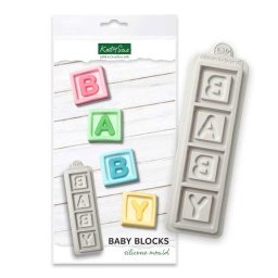 Mulaj Silicon Cuburi Inscriptionate Baby, 4 Subiecte O 3.5 cm