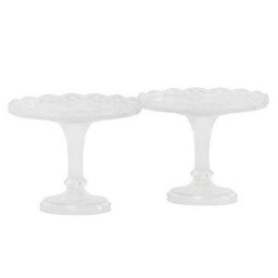 Suporturi Mici Bufet, Plastic Alb, O 10 x H 8 cm, Set 2 Buc