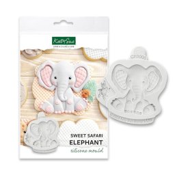 Mulaj Silicon Baby Jungle Elefant si Floricica, 2 Subiecte O 1.6 si 7 cm