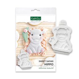 Mulaj Silicon Baby Jungle Hipopotam si Fundita, 2 Subiecte O 0.9 si 6.4 cm
