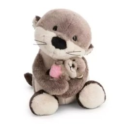 Nici: Jucărie de pluș castor cu pui – 20 cm